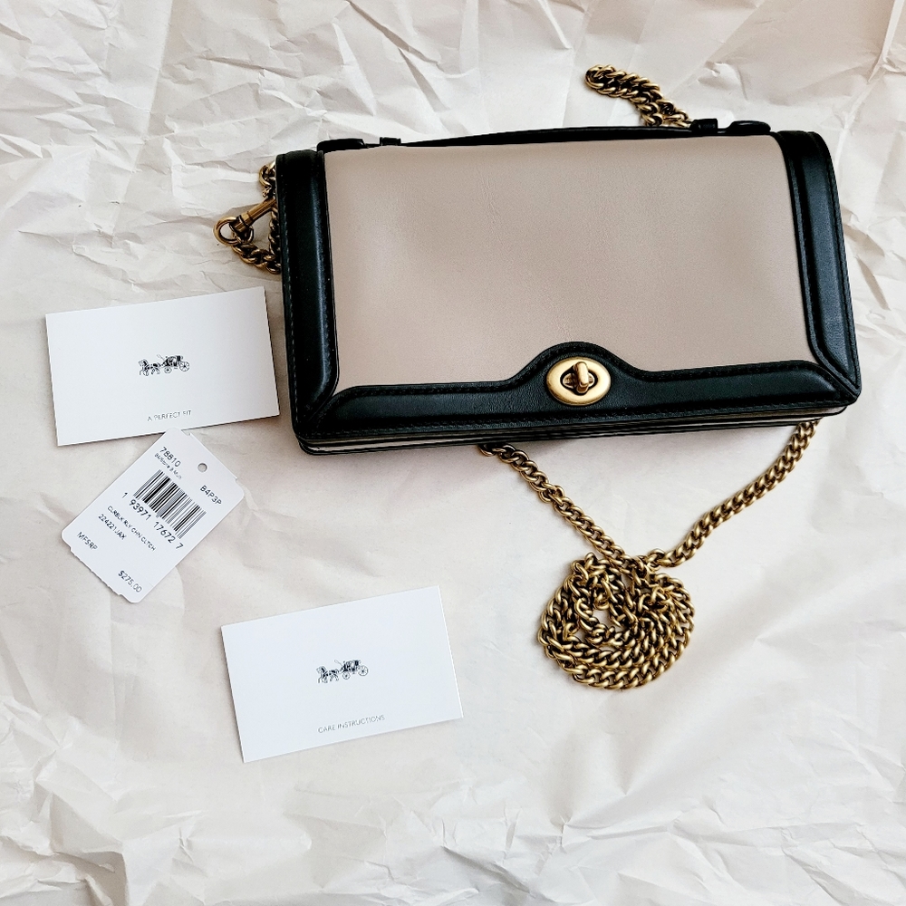 COACH  Riley Chain Clutch In Colorblock WALLET ON CHAIN - Picture 6 of 16